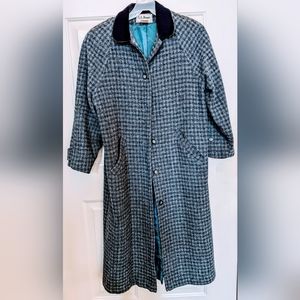 Vintage L.L.Bean Checked Wool Maxi Coat, Size M (Women's Petite)